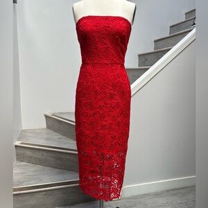 Red lace Topshop dress